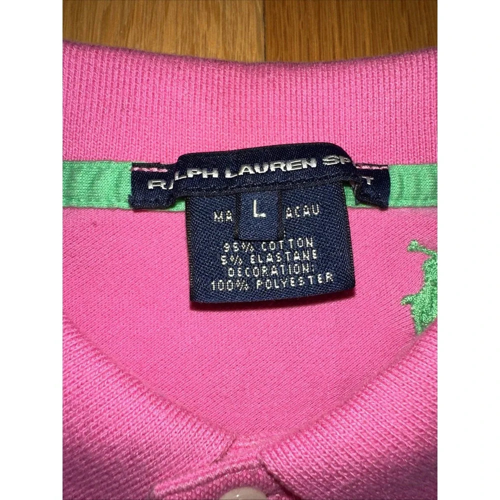 VTG Ralph Lauren Golf Polo Women L Sleeveless Pink Embroidered Polo All Sporty‎